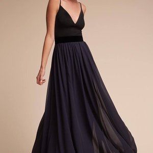 BHLDN for Anthropologie Karlie Maxi Dress Women’s Size 6 Black and Blue Gown